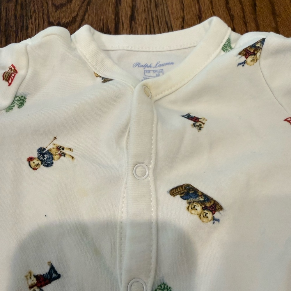 Ralph Lauren 3mo Winter Onesie w/ Ski Bear - Picture 2 of 3